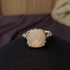 Silver ring size 7 white crystal